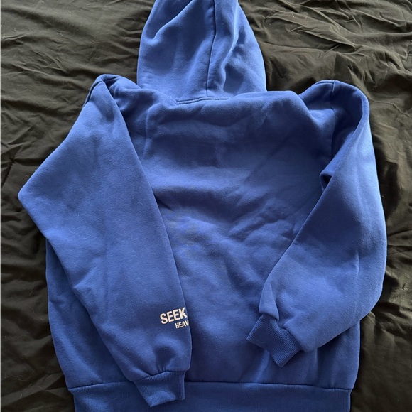 Blue "Seek Jesus" Graphic Hoodie - Picture 2 of 2